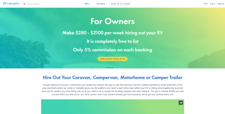 Camplify for making money hiring out your caravan or camper